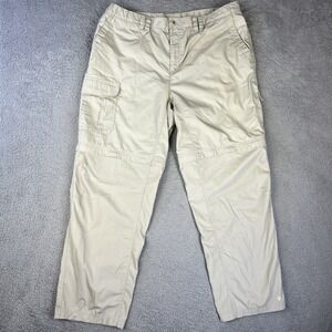 Columbia Convertible Pants Mens XL 32 Tan Cargo Shorts Utility Zip‎ Off Elastic